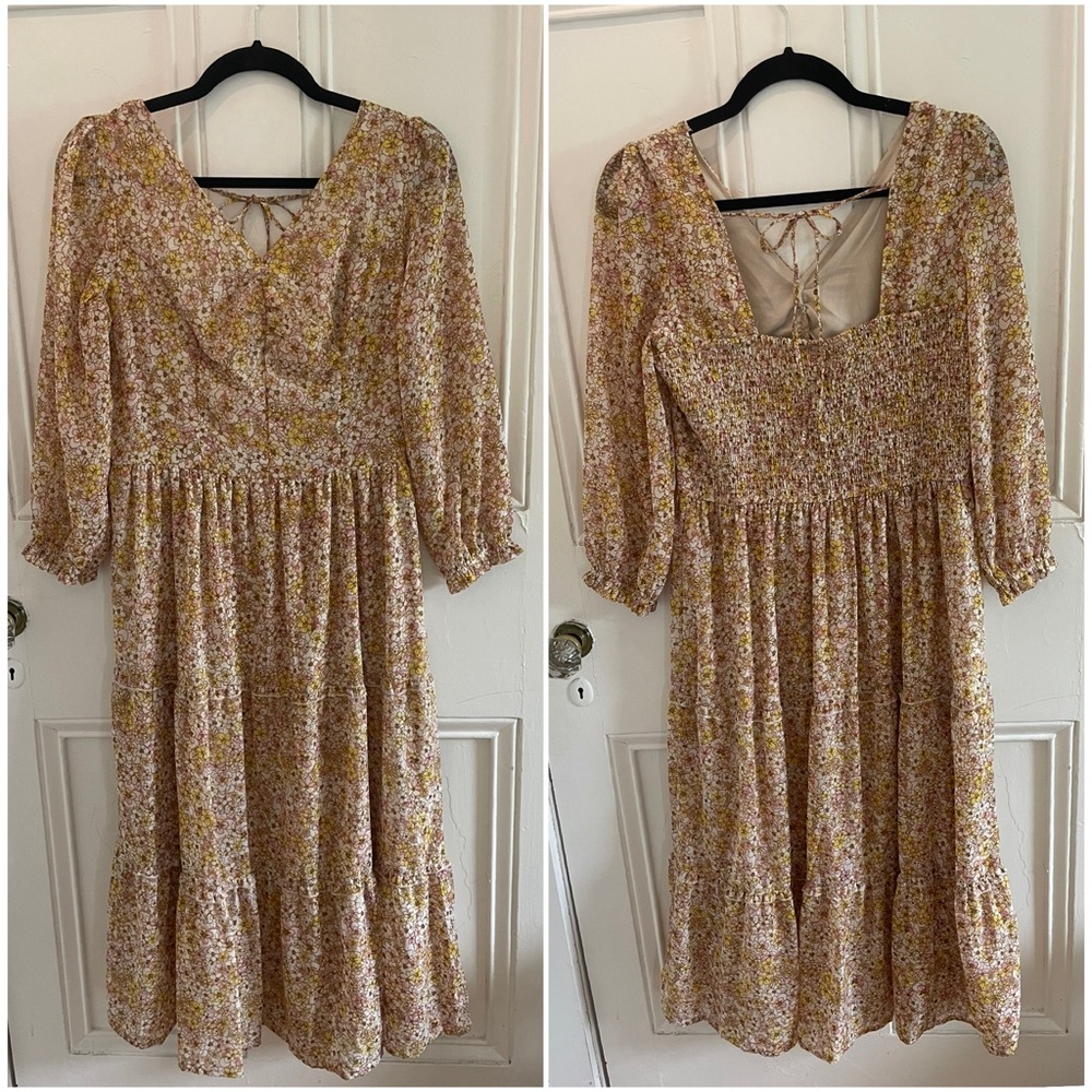 Sincerely Jules | Floral Smocked Dress | Large